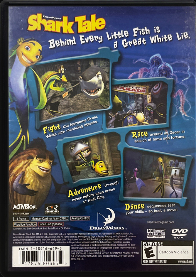 Shark Tale PS2 back side cover case