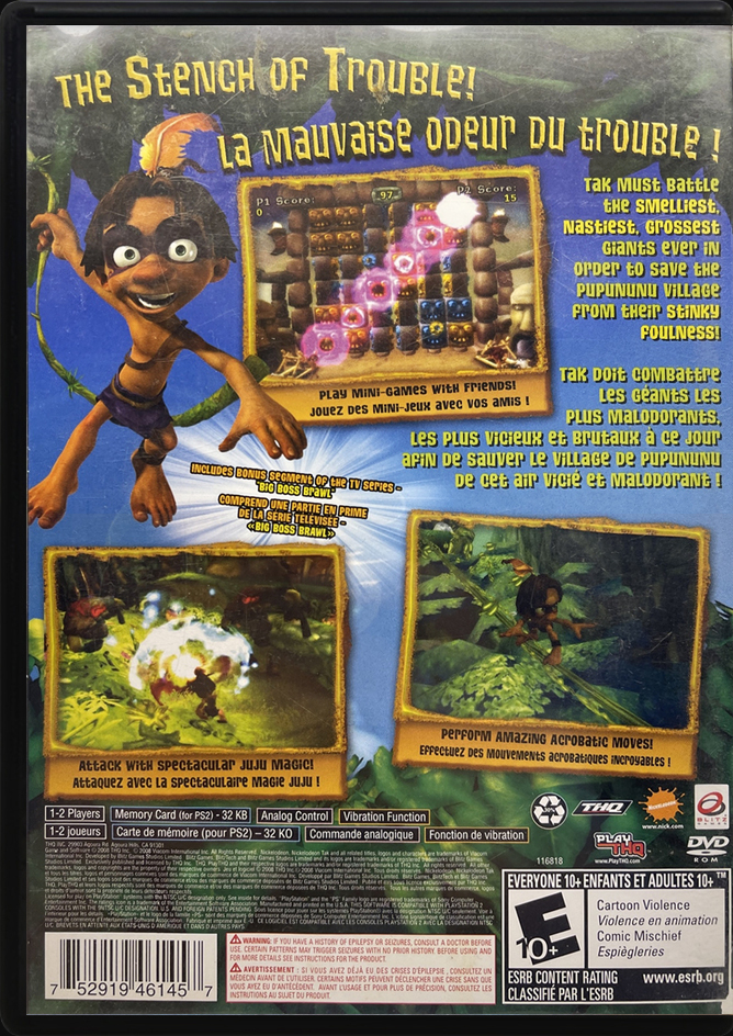 Tak Guardians Of Gross PS2 back side cover case