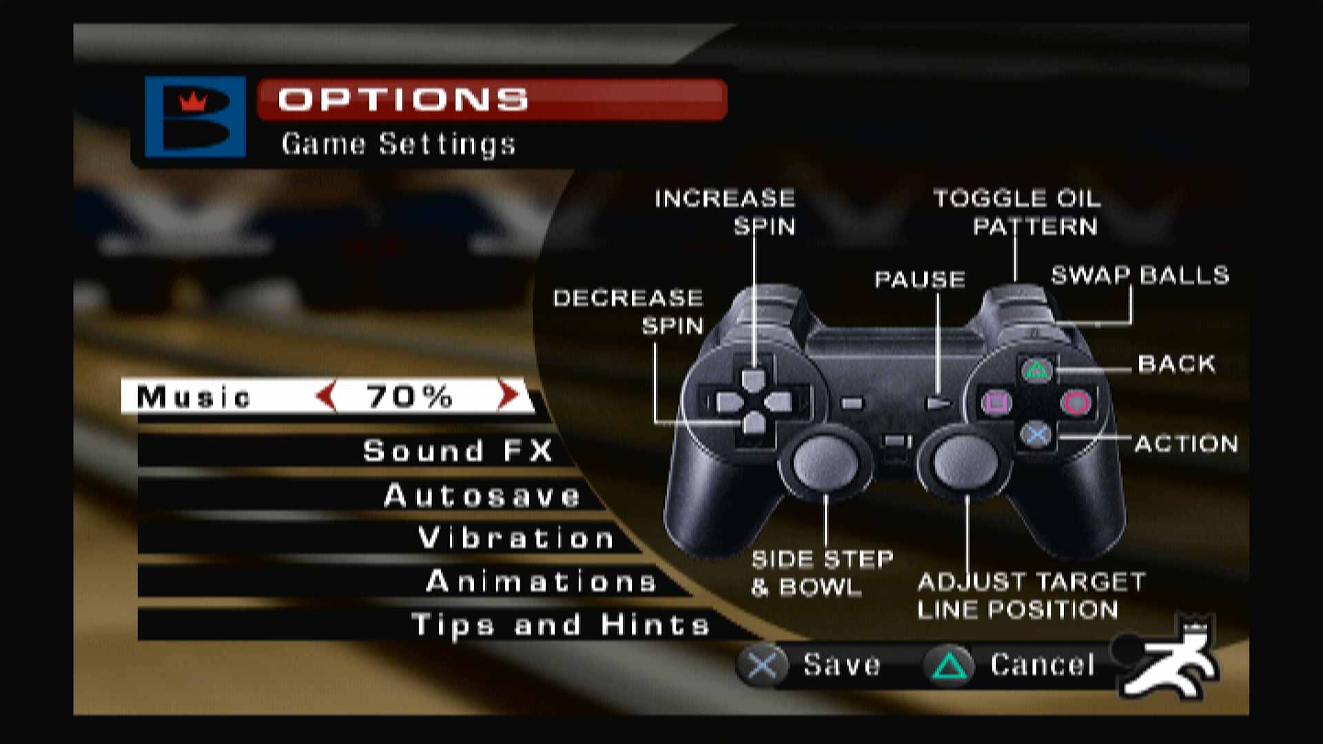 Brunswick Pro Bowling PS2 controller setup