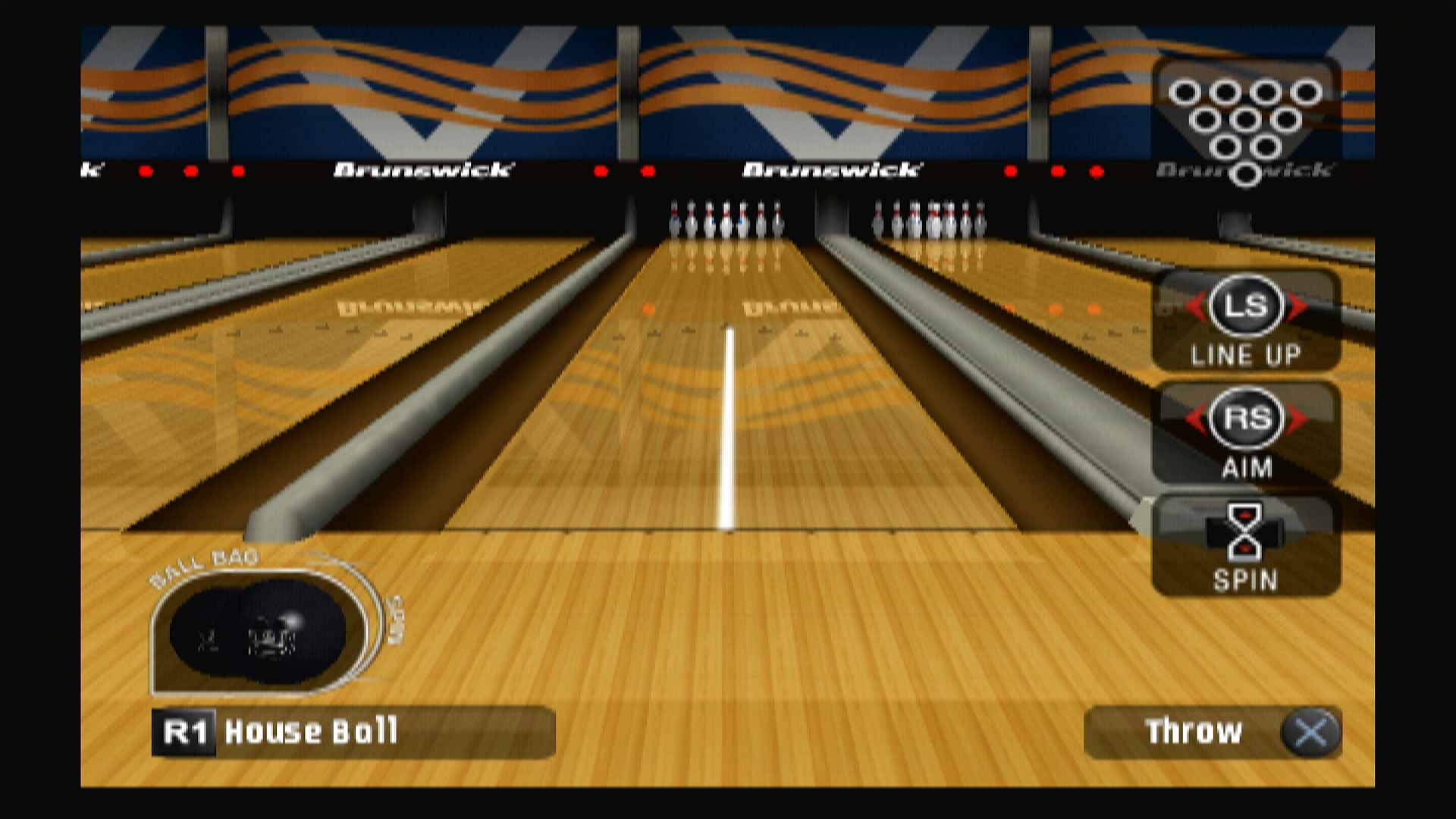 Brunswick Pro Bowling PS2 aiming lane