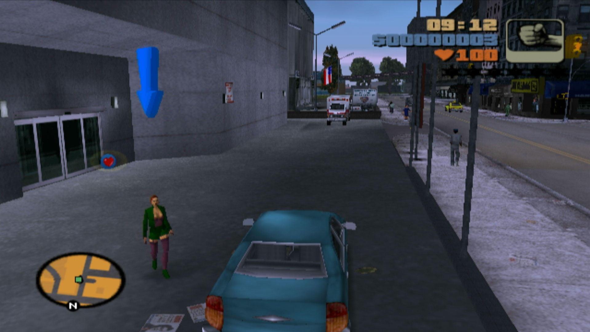 Grand Theft Auto III PS2 picking up girl