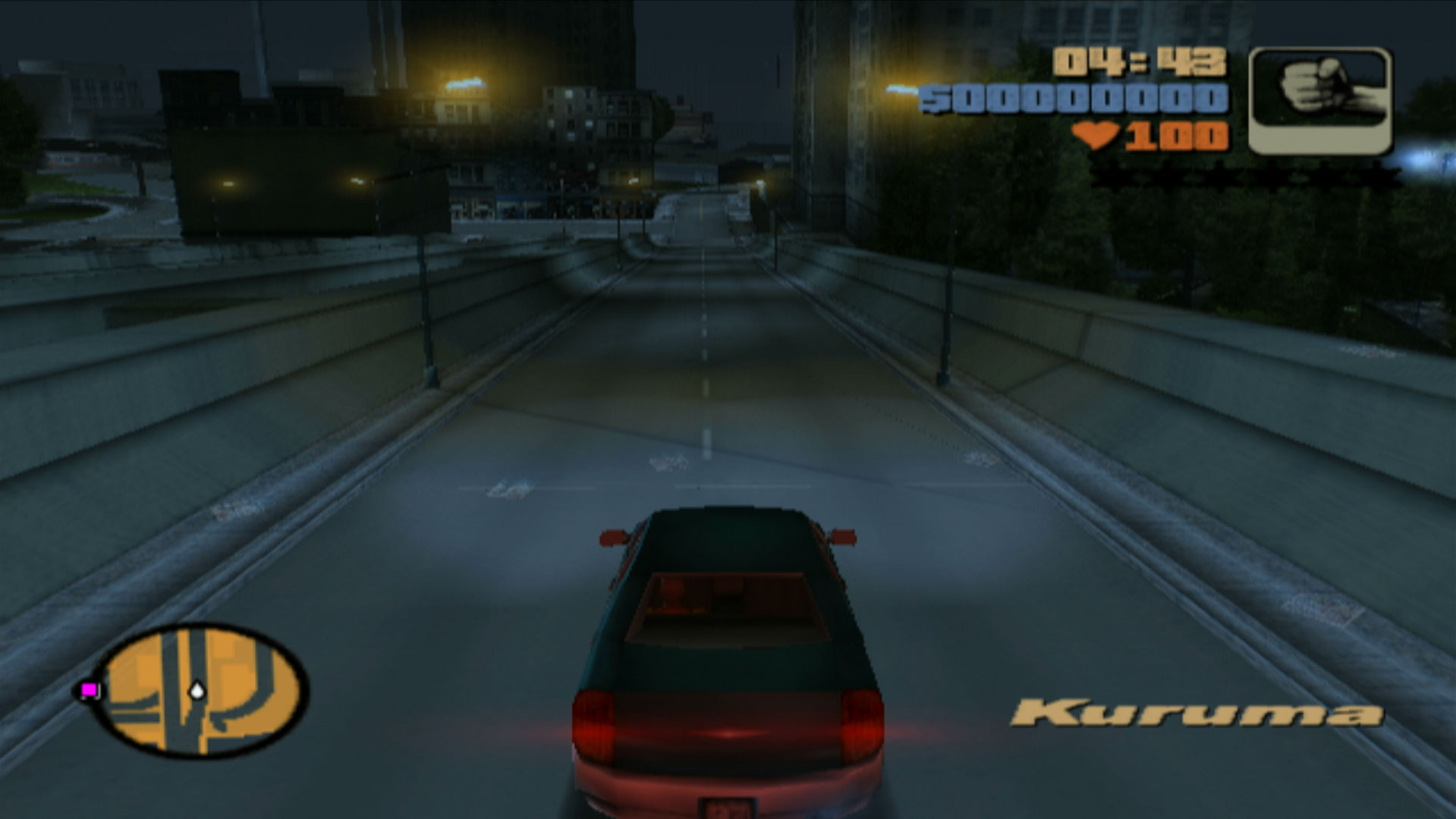 Grand Theft Auto III PS2 driving screenshot