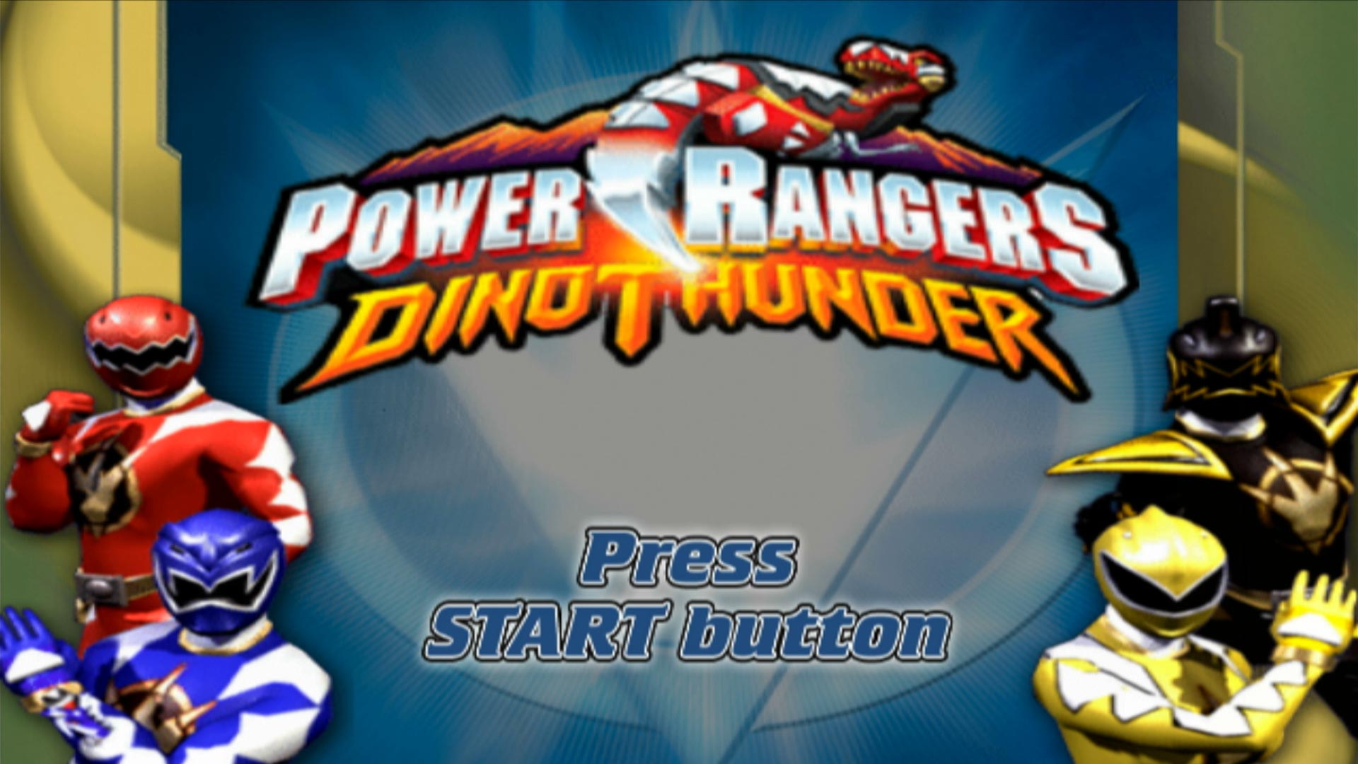 Power Rangers Dino Thunder PS2 title start screen