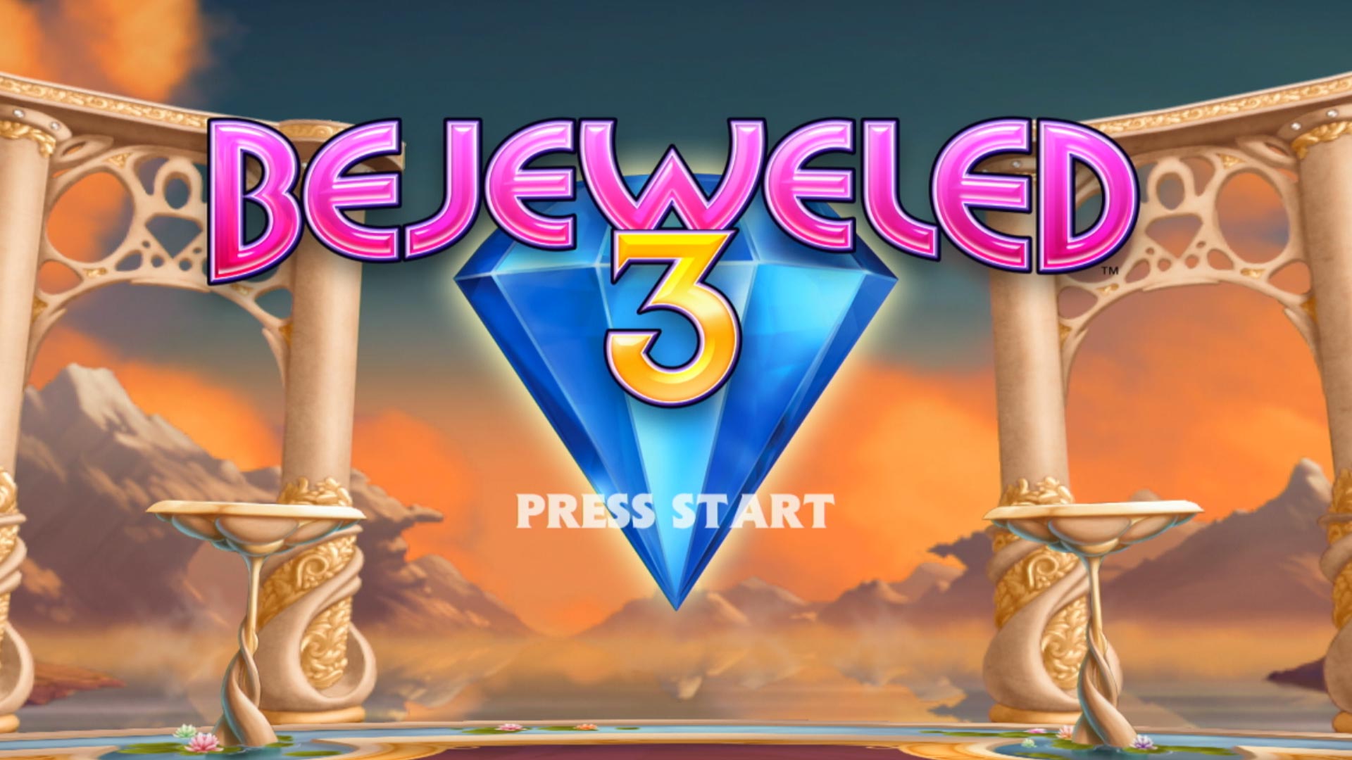 Bejeweled 3 PS3 game title start screen