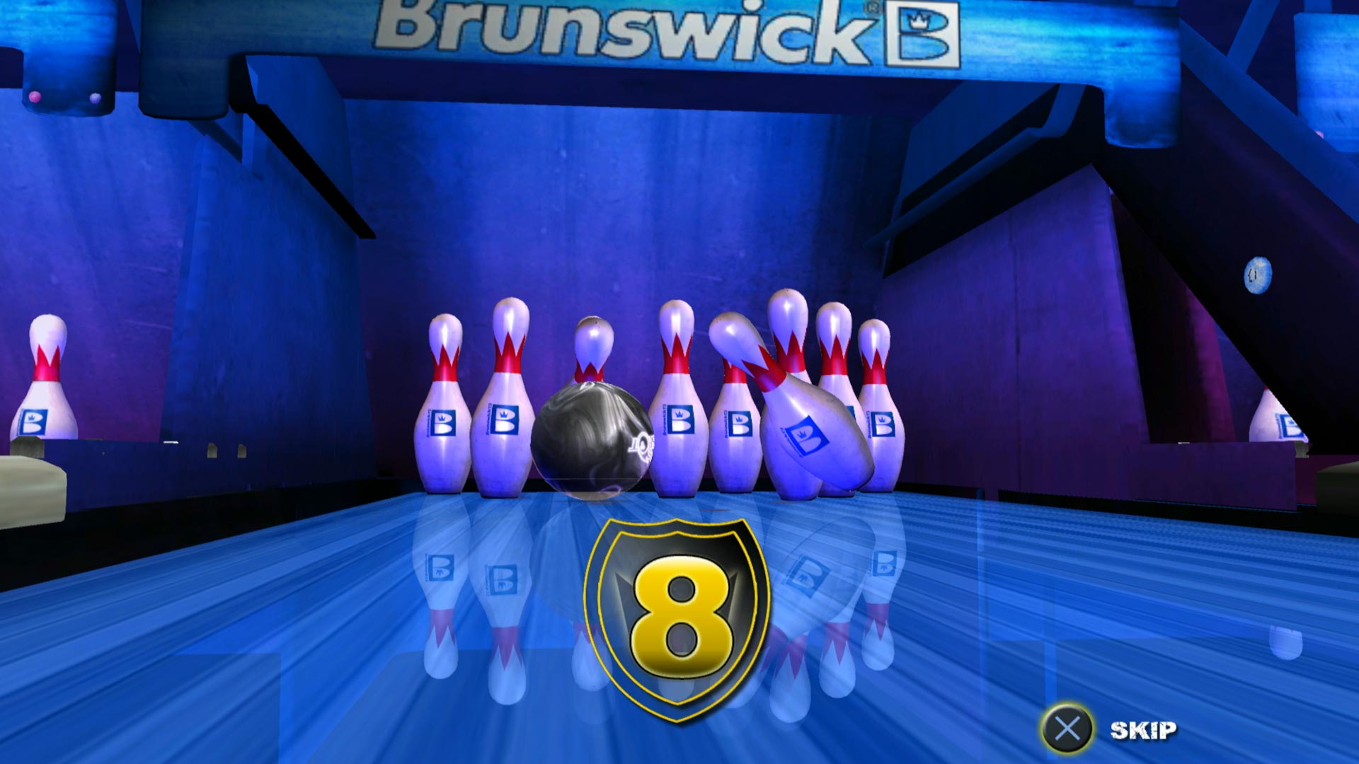 Bruswick Pro Bowling PS3 8 pins hit