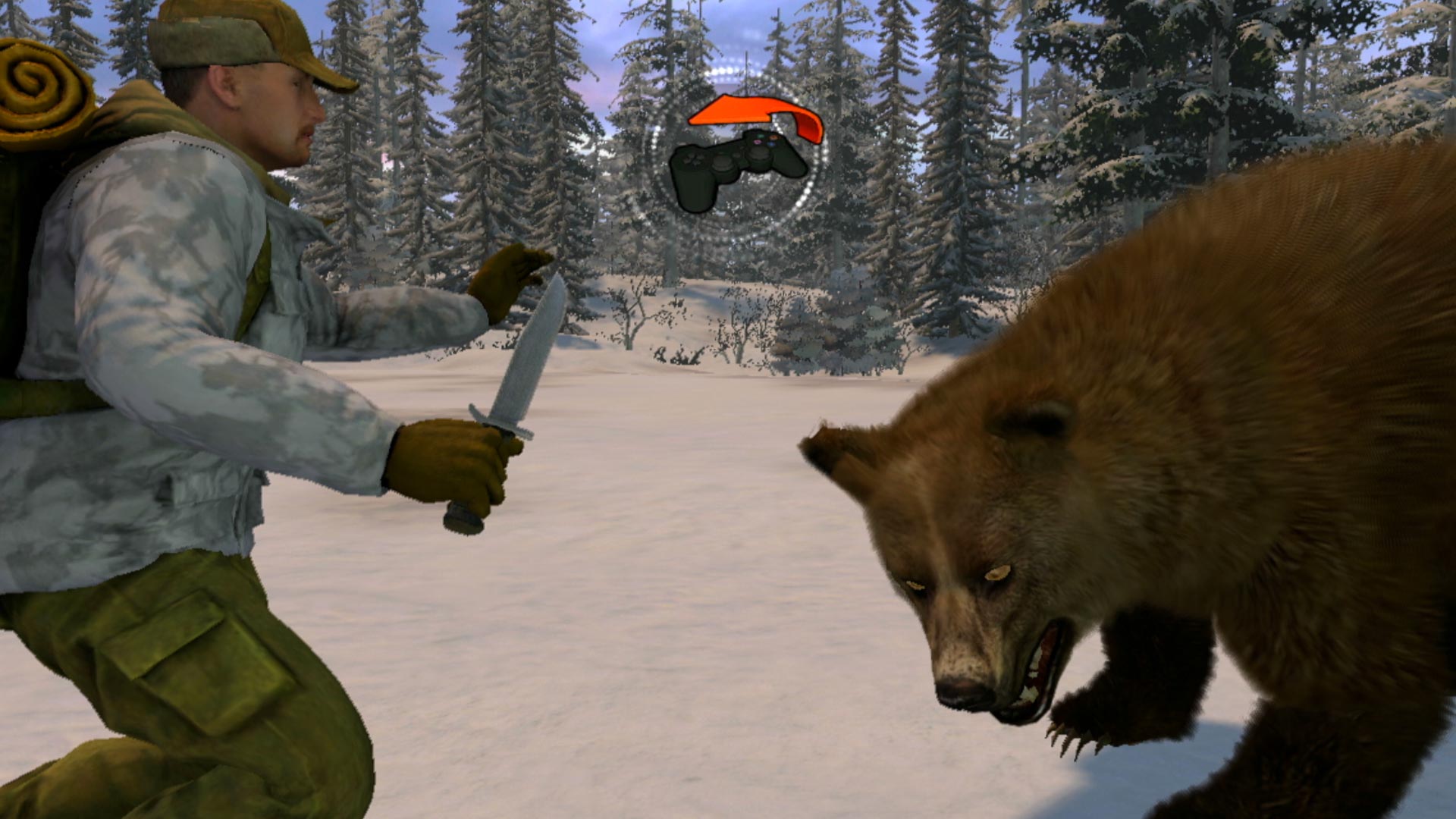 Cabelas Dangerous Hunts 2009 PS3 bear attack controller motion