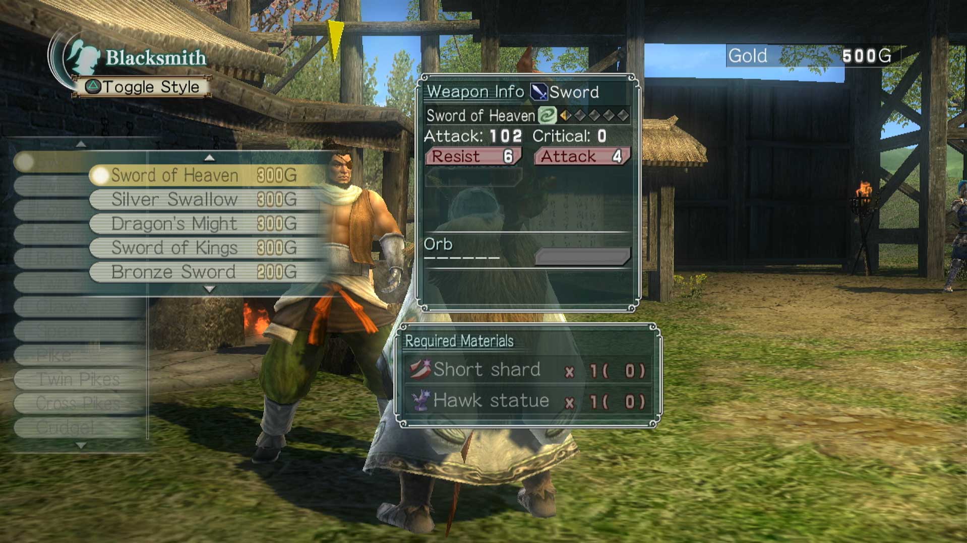 Dynasty Warriors Strikeforce PS3 location city blacksmith