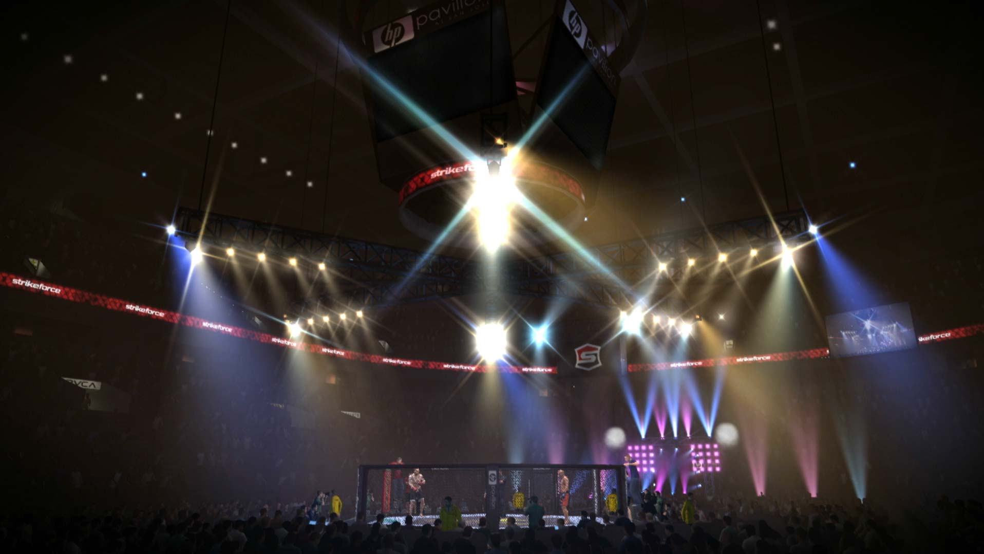 EA Sports MMA PS3 stadium ring lights on