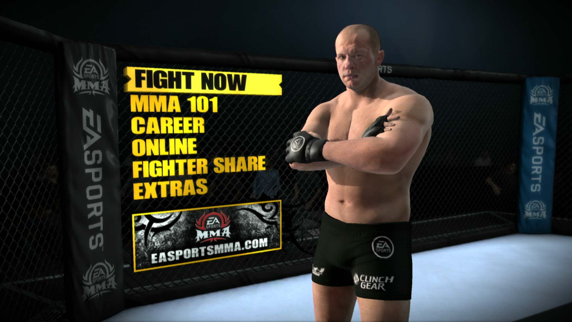 EA Sports MMA PS3 video game main menu screen