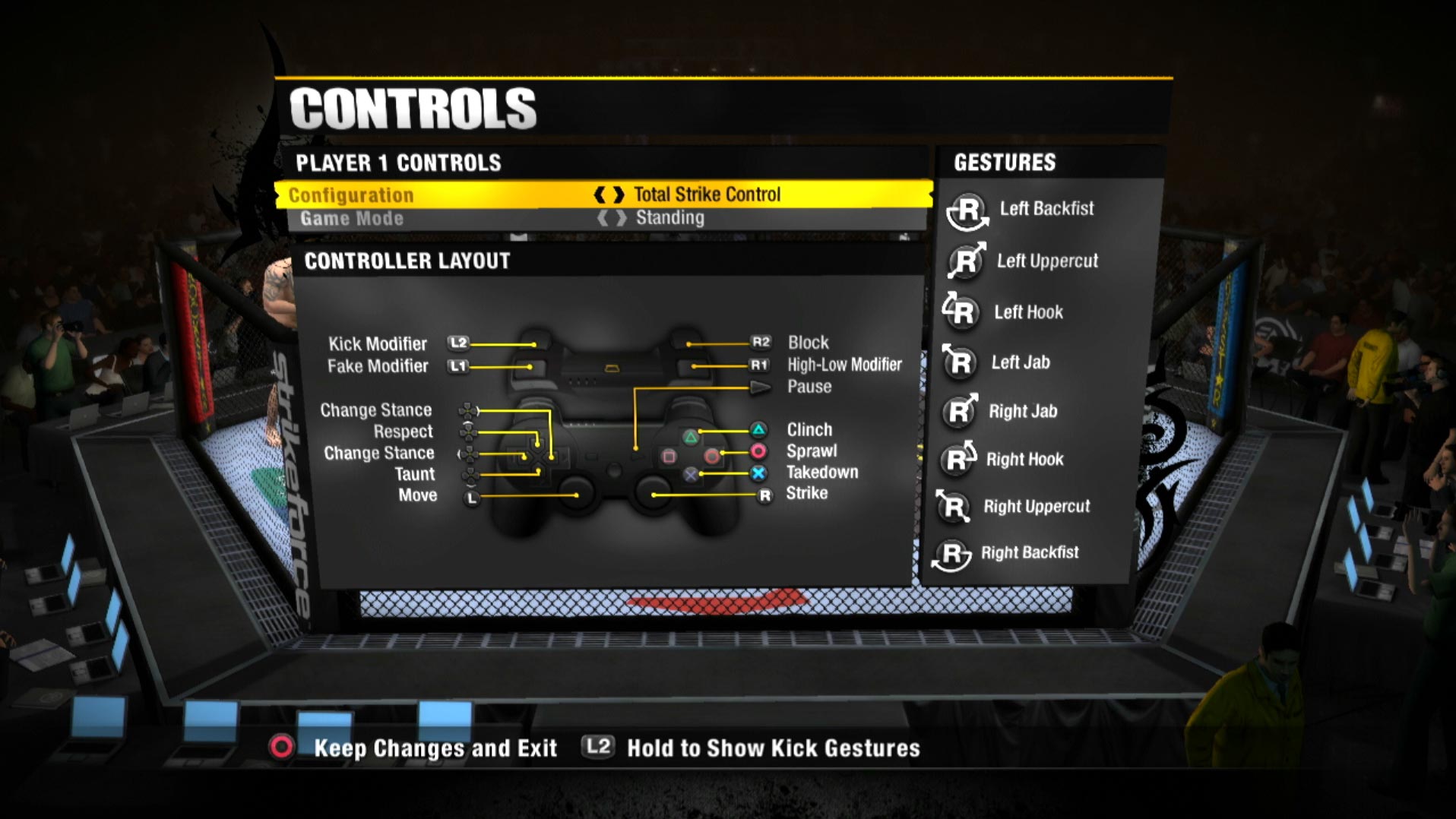 EA Sports MMA PS3 game controller button layout