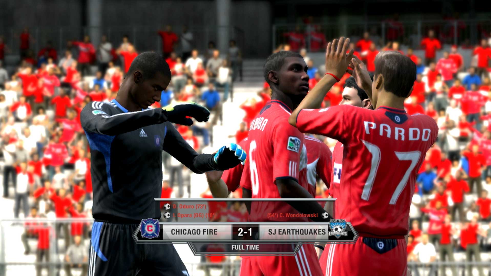 FIFA Soccer 12 PS3 celebrating players goal cutscene