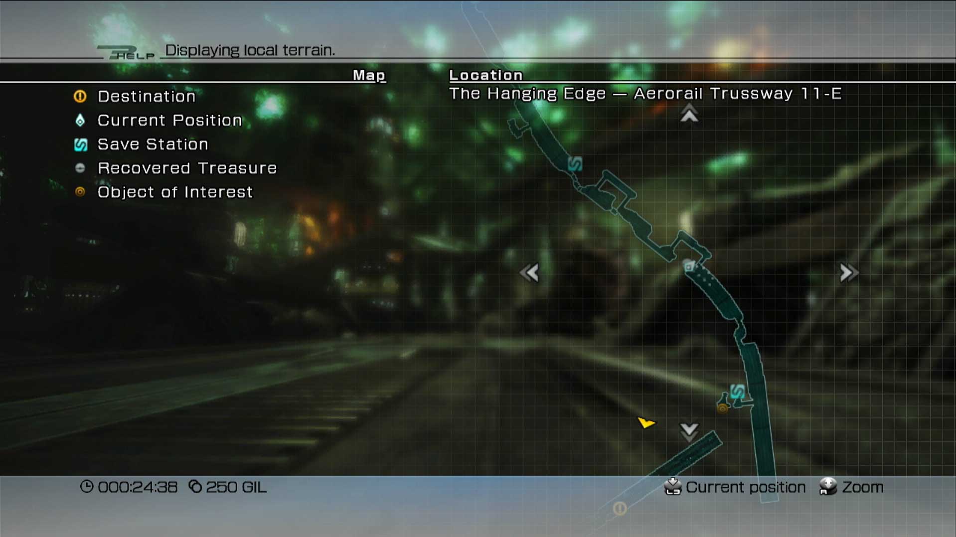 Final Fantasy XIII PS3 game menu map terrain