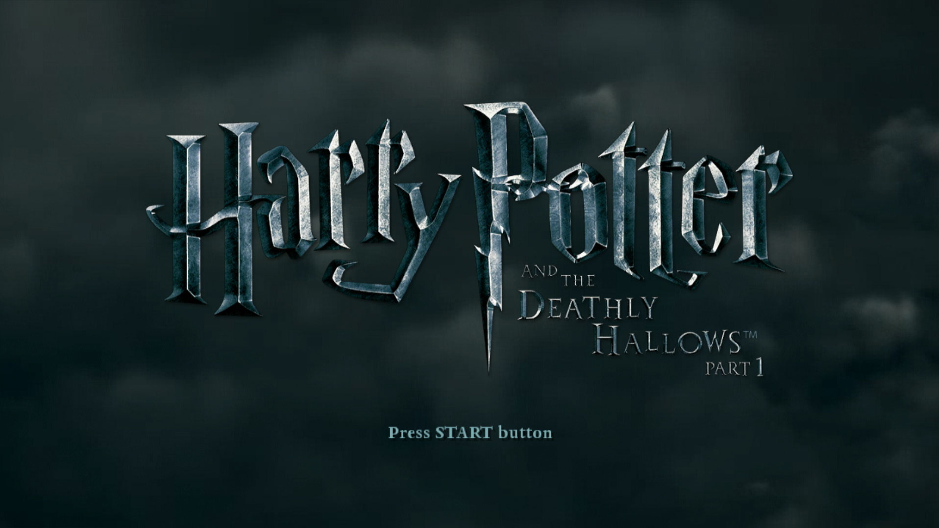 Harry Potter Deathly Hallows Part I PS3 game title press start screen
