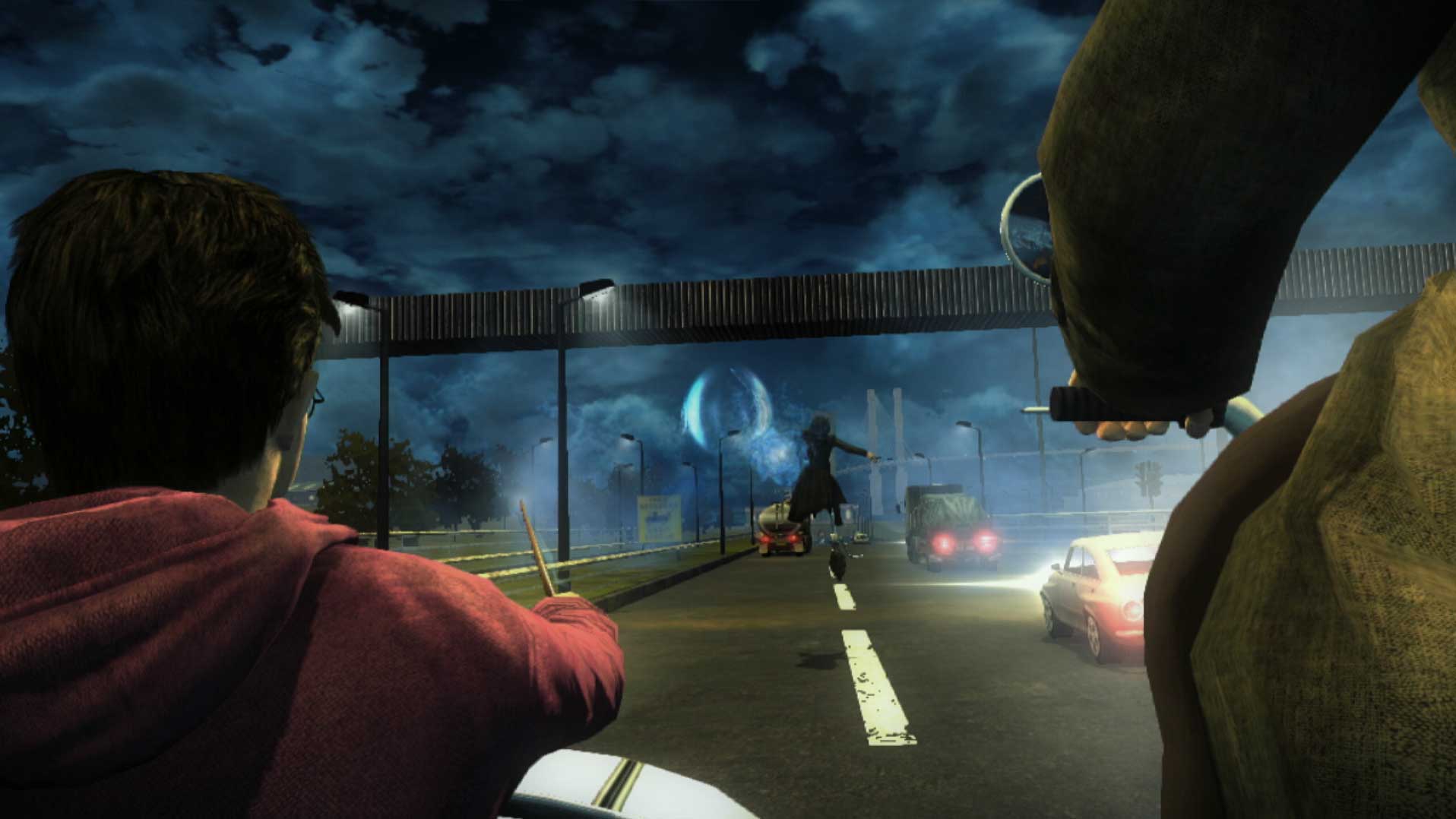 Harry Potter Deathly Hallows Part I PS3 street view shooting enemies