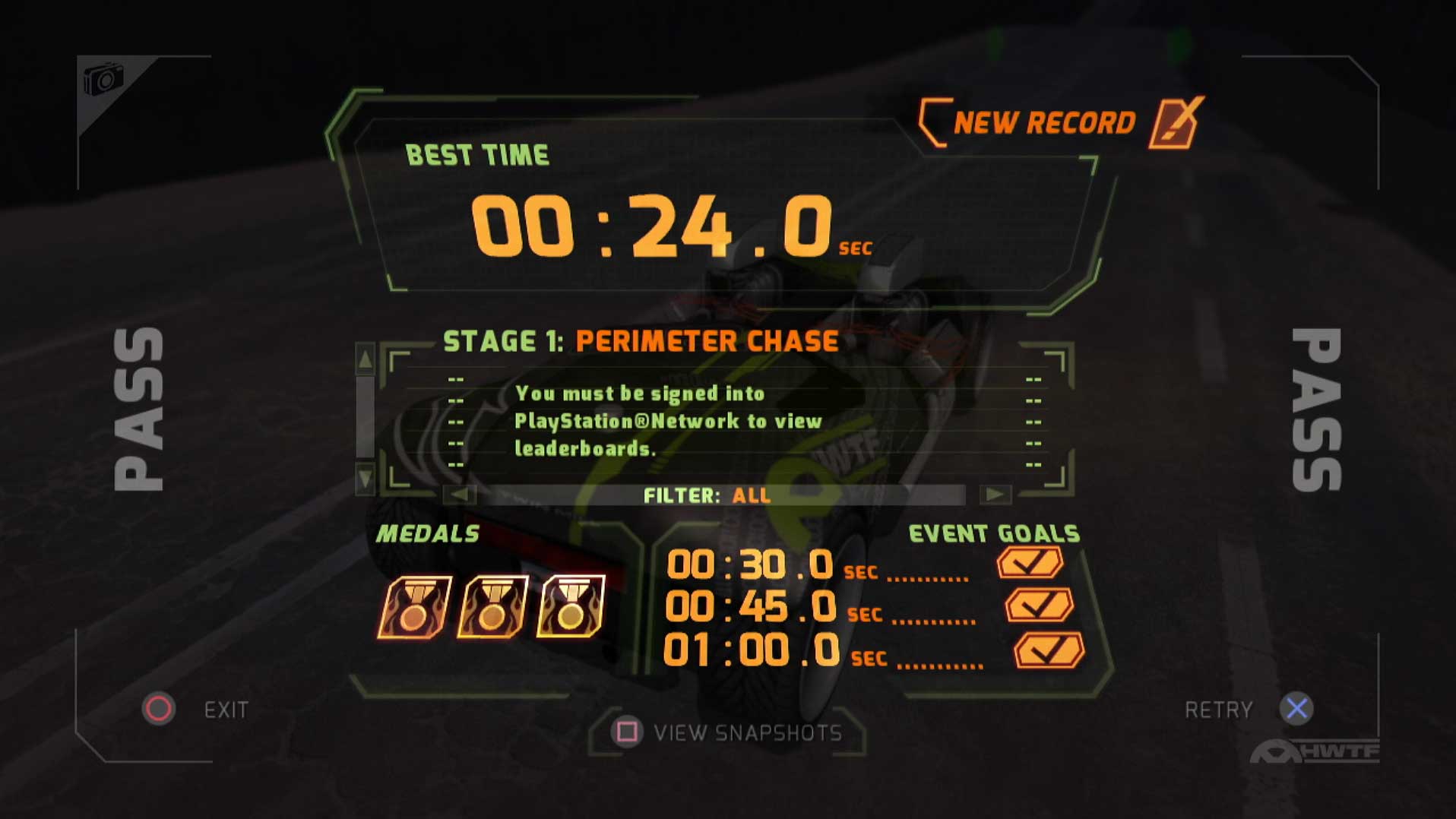 Hot Wheels Worlds Best Driver PS3 stage passed stats information