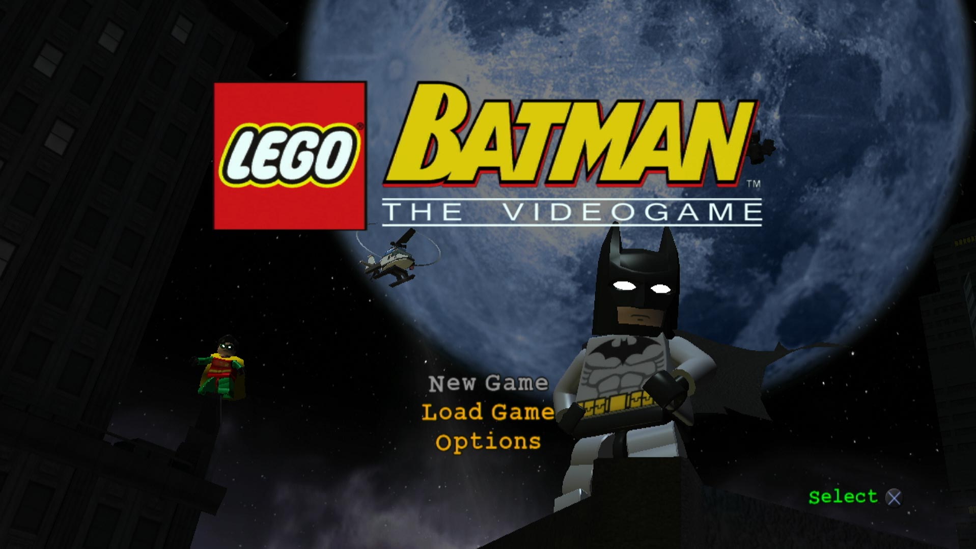 video game main menu screen
