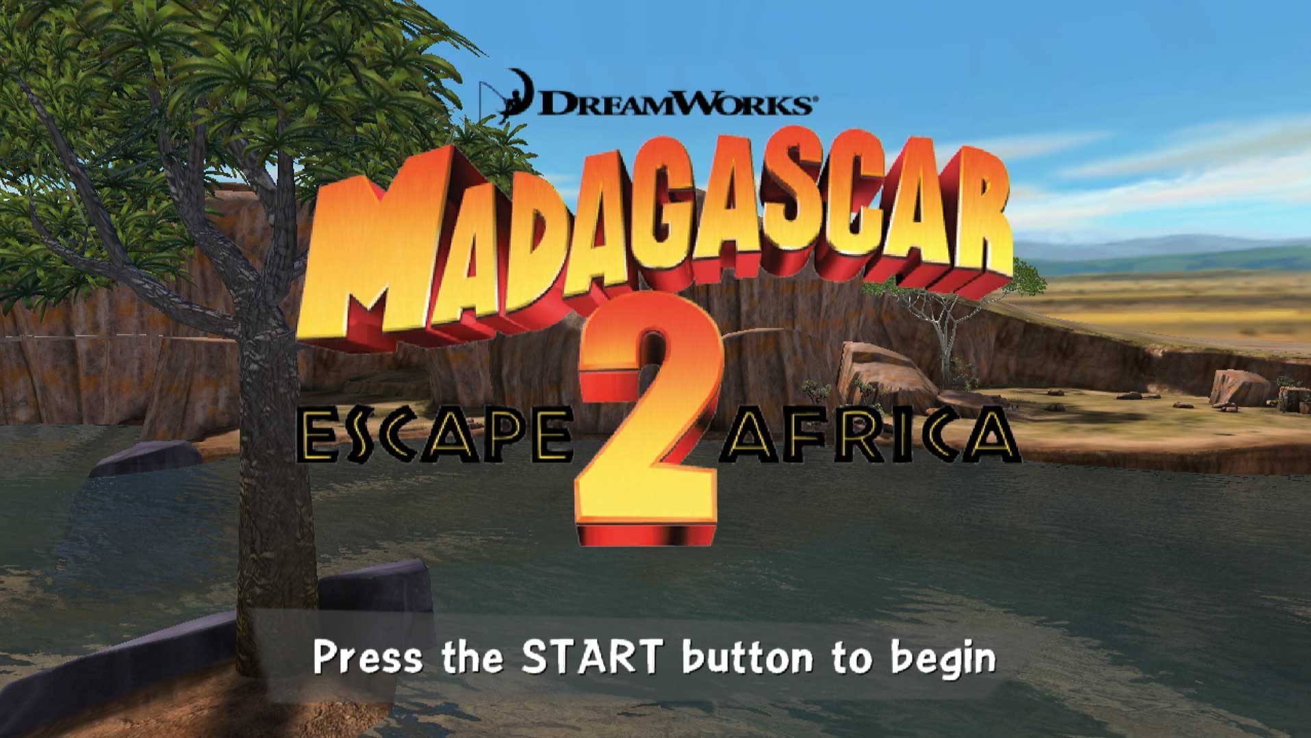 game title press start screen