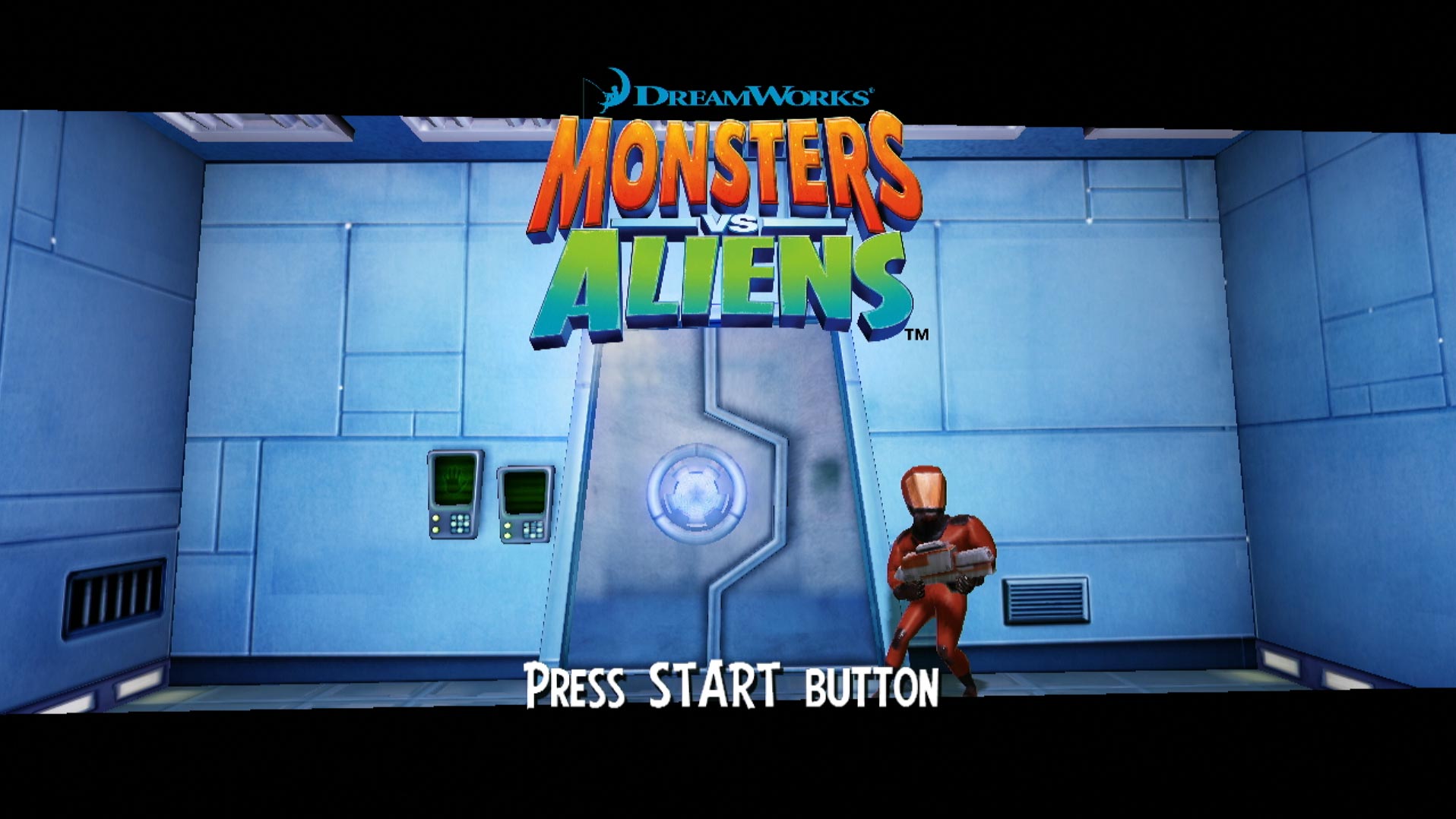 game title press start screen