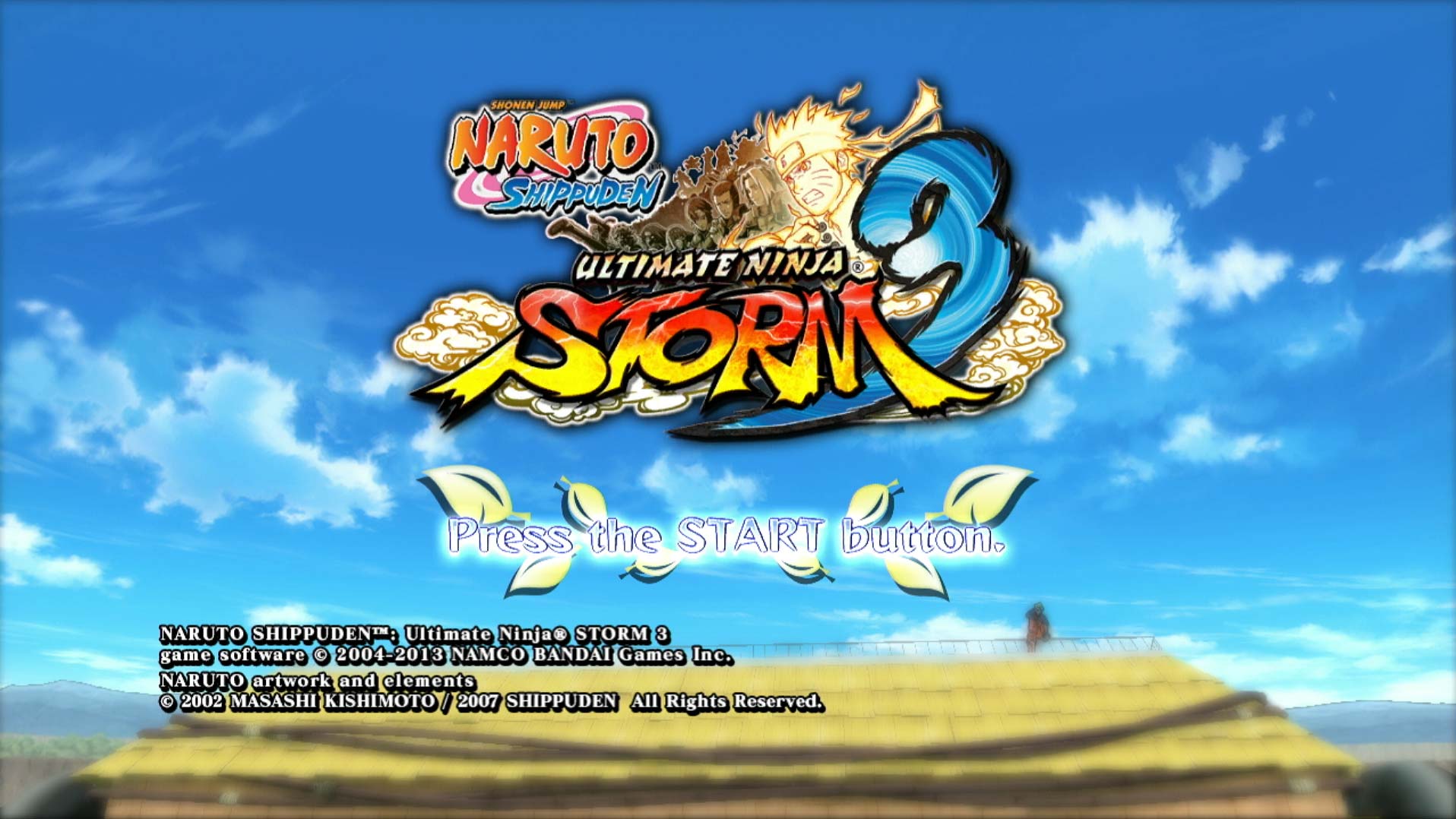 game title press start screen