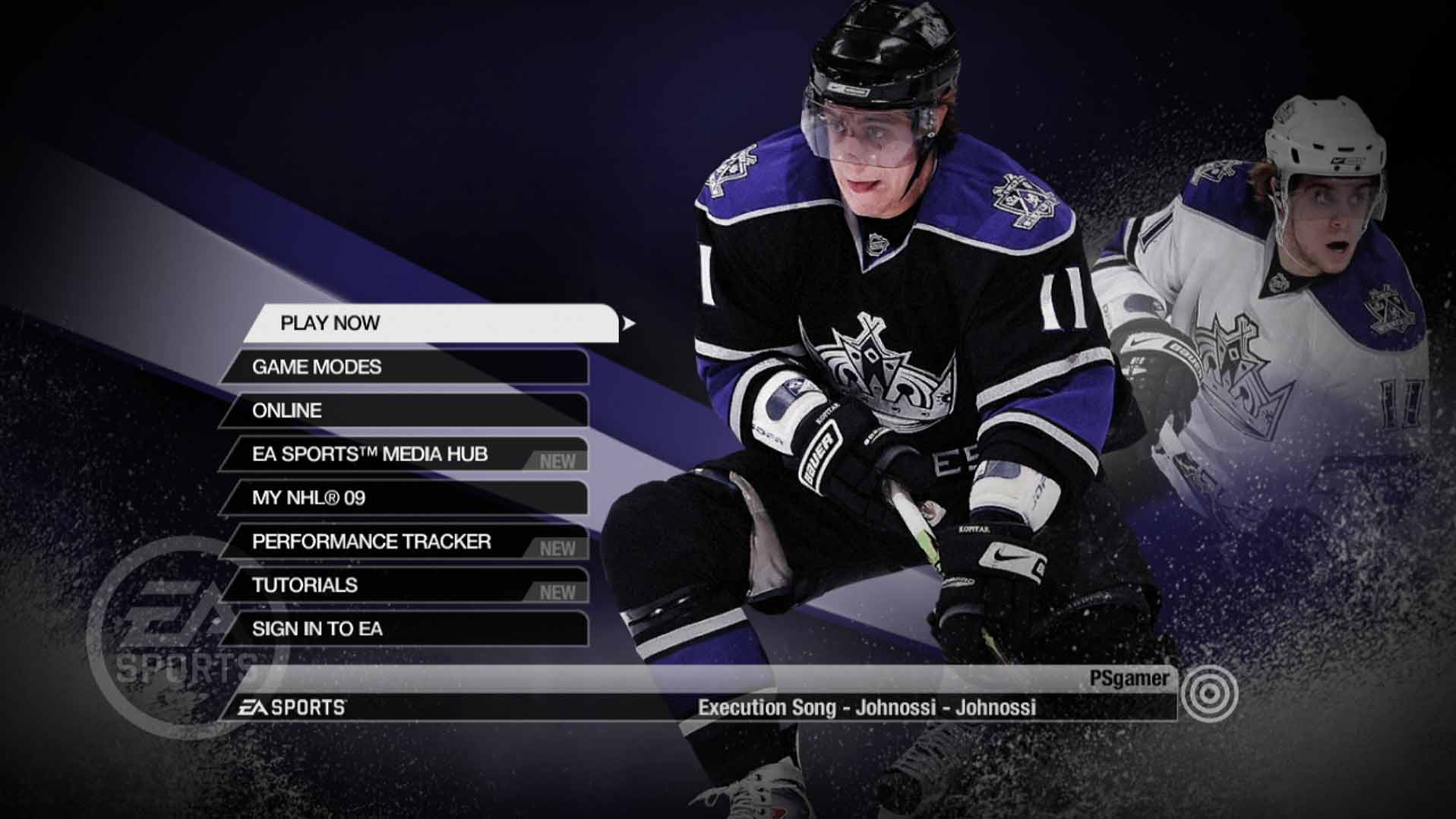 video game main menu screen