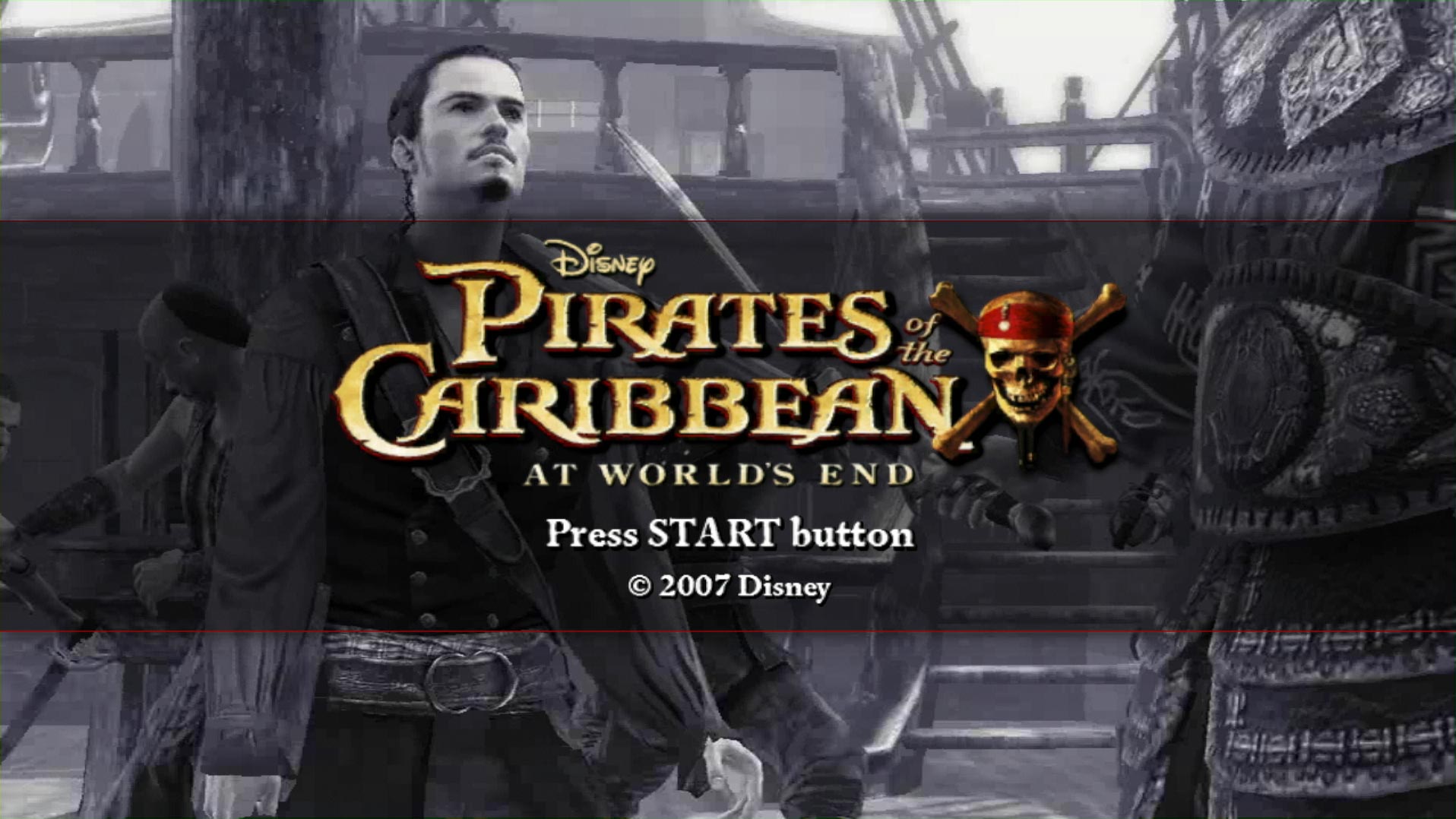 game title press start screen