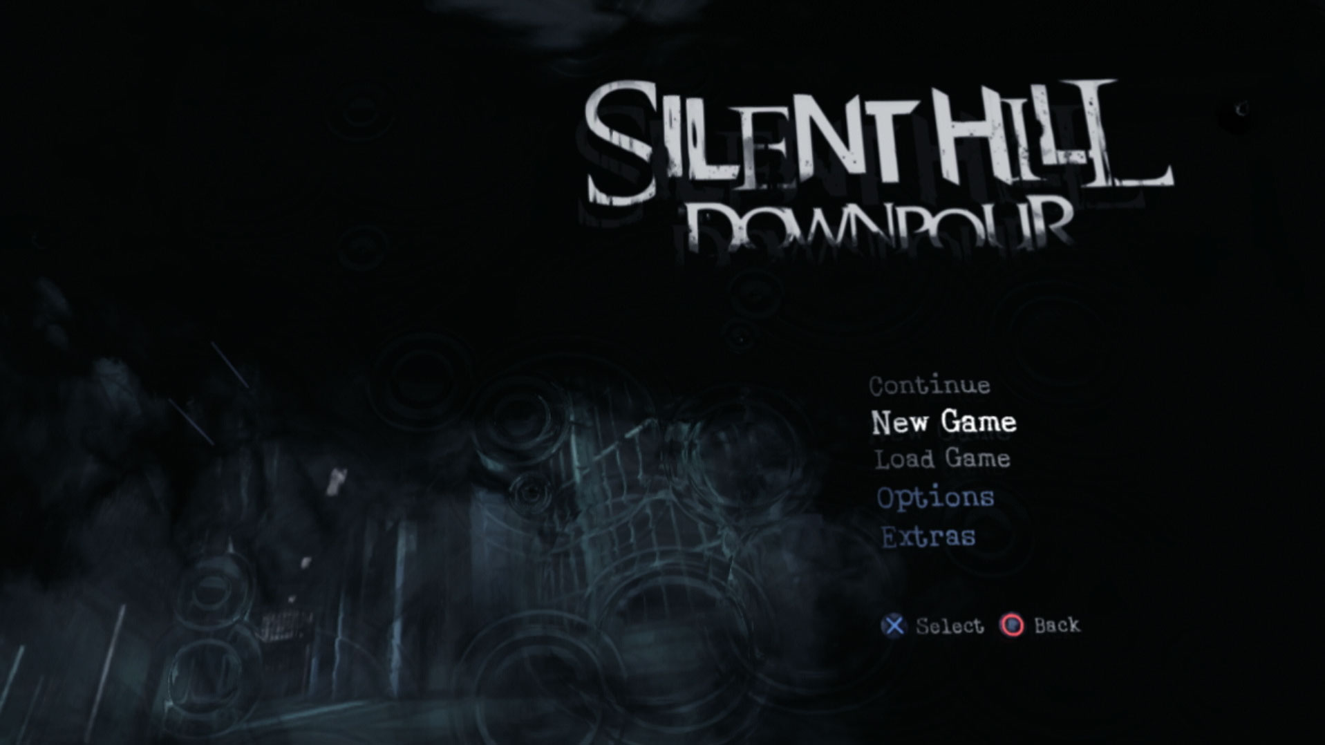 video game main menu screen