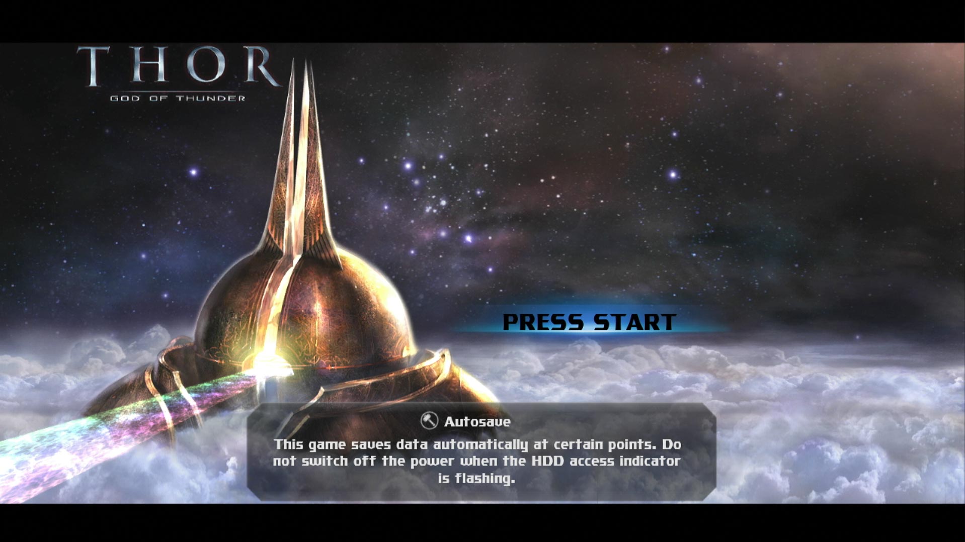 game title press start screen