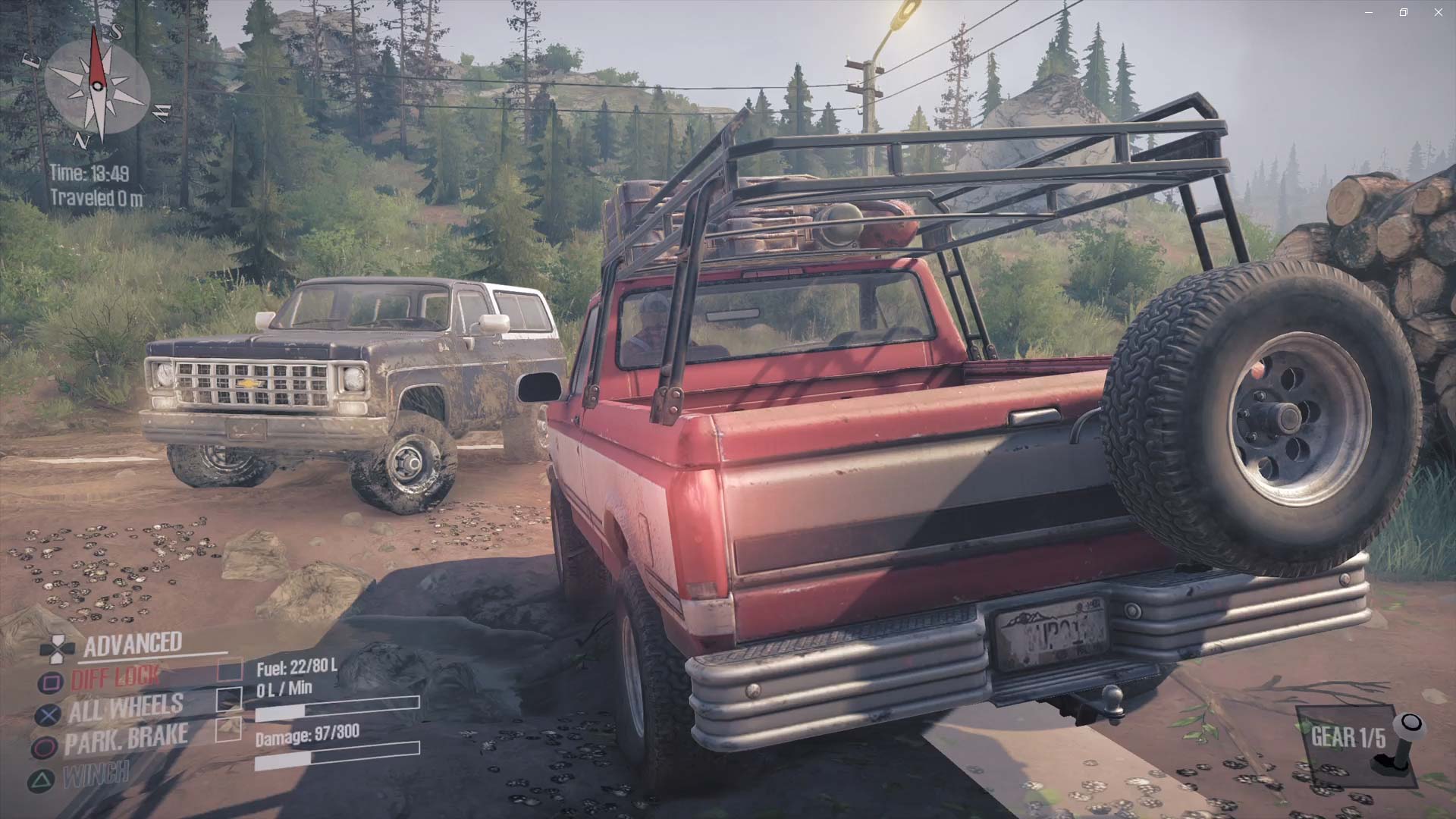 MudRunner American Wilds Edition PS4 two truck screenshot